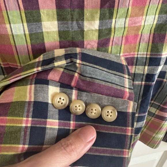 Ralph Lauren Plaid Blazer in Navy, Pink & Green - Picture 5 of 5